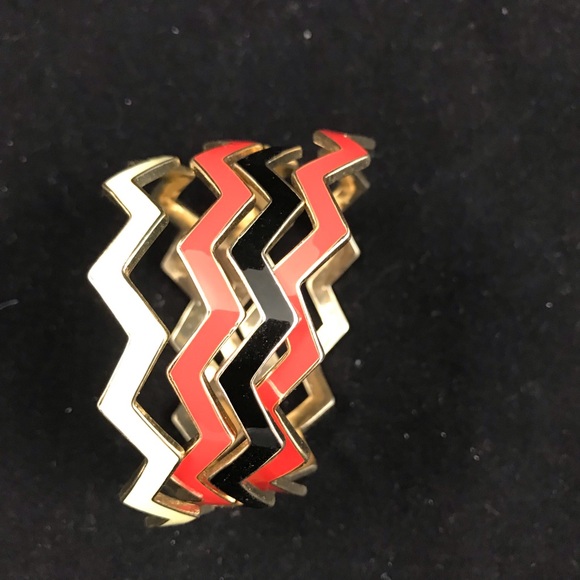 Stacking Chevron Enamel Bangle Bracelets - Picture 5 of 5